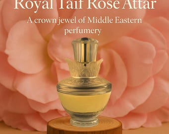 Royal Taif Rose Oil – Attar Luxury Arabian Perfume Oil| Pink Pepper Saffron Silky Floral Musk | Artisan Skin Perfume Concentrate | Dubai