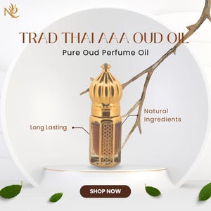 Trad Thai AAA Oud Oil | Pure Oud Perfume Oil | Wood Oil for Perfumery | Long Lasting Scent | Dehn Oud |  Natural Oud Elixir | 1ml 3ml Gift