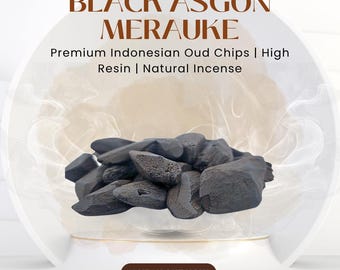 Black Asgon Merauke | Premium Indonesian Oud Chips | High Resin | Natural Incense | Potent Aroma | Gift-Ready | Oud | Oud Chips | Oud Oil