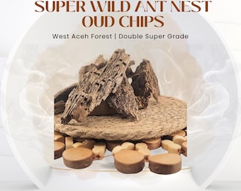 Super Wild Ant Nest Oud Chips – West Aceh Forest | Double Super Grade | Rare Indonesian Oud | Natural Incense Wood | Pure & Chemical-Free