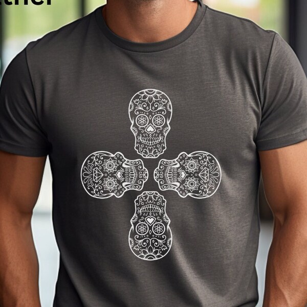 Sugar Skulls T-Shirt Rock shirt Graphic tshirt Day of the dead Tee Unisex Mens Womens Top Friend Birthday Gift for her Gift for him - 026