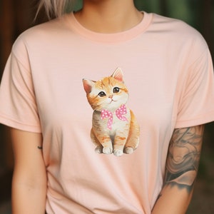 Kitten T-Shirt Cat Mom tshirt Nature Animal Lover shirt Cute Graphic Tee Womens Top Summer Tee Friend Birthday Gift for her - 050