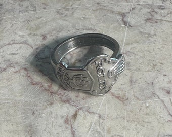 Vintage Antique Rolex Spoon Ring, Stainless Steel