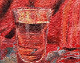 Tequila Shot Miniature Oil Painting by Jennifer Greenfield