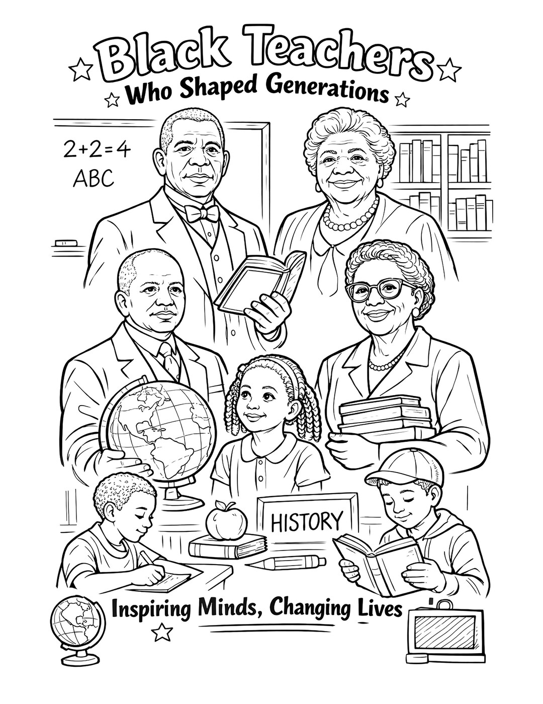 Black Teachers Coloring Page | Black History Month Printable ...