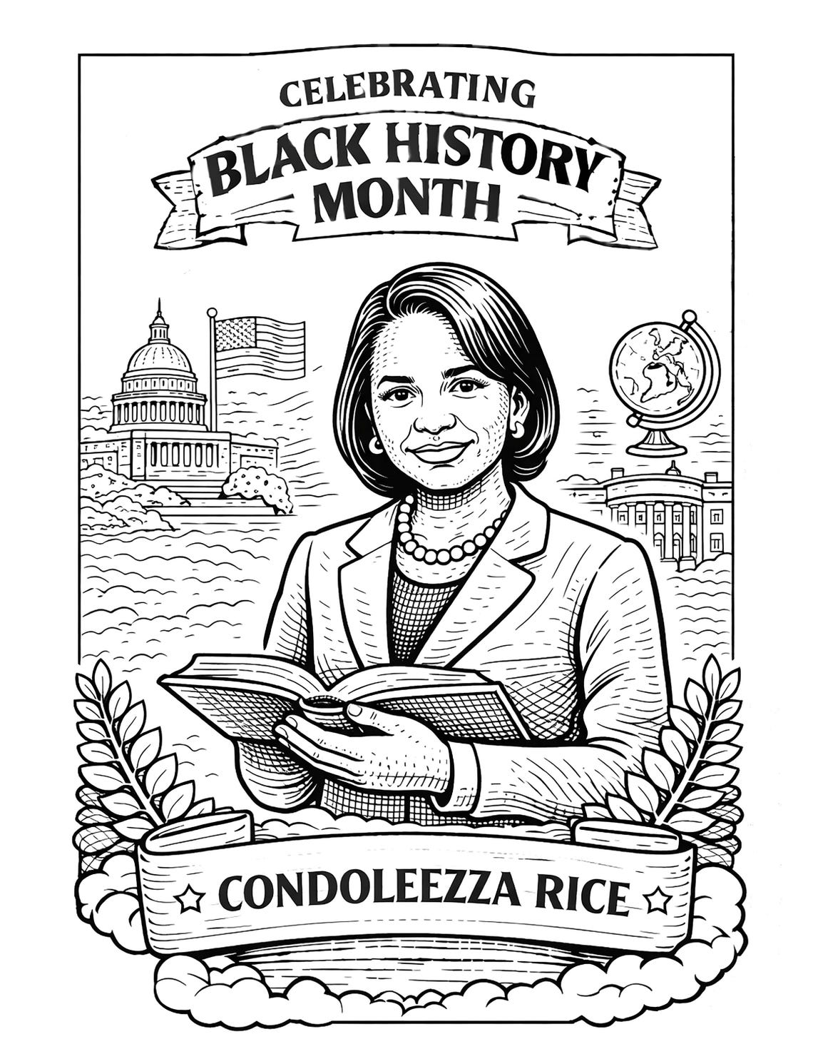 Condoleezza Rice Coloring Page | Black History Month Printable ...