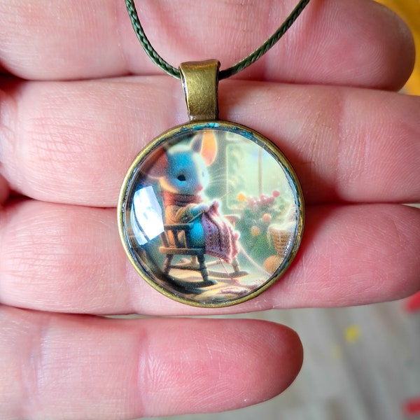 Schattig breien muis Storybook Art charme ketting