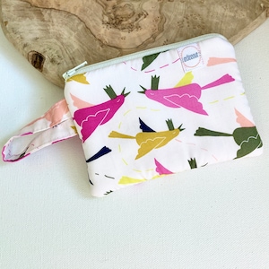 Mini bolsa con cremallera, bolsa para aceites esenciales, pájaros rosados, estuche para auriculares, bolsa con ruedas para botellas, almacenamiento de aceites, edeennut, almacenamiento de aceites esenciales, almacenamiento de botellas con ruedas