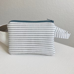 Textured Stripe Mini Zipper pouch,Canvas Bag, purse organizer, Change purse,Wallet, earbud pouch, business card holder edeenut,Essential oil