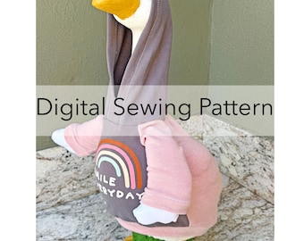23" Porch Goose Hoodie, Sewing Digital Pattern, Yard Art. PDF Sweatshirt Tutorial.