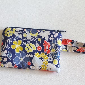 Mini zipper pouch, Navy Blue, edeenut, Essential oil bag, Coin purse, makeup bag, Oil Insert sleeve, essential oil clutch, bridesmaid bag