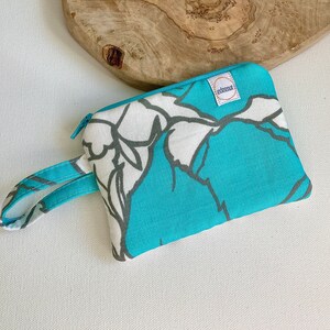 Mini bolsa con cremallera, azul tropical, organizador de carteras, monedero, billetera, estuche para auriculares, tarjetero edeennut, porta aceites esenciales