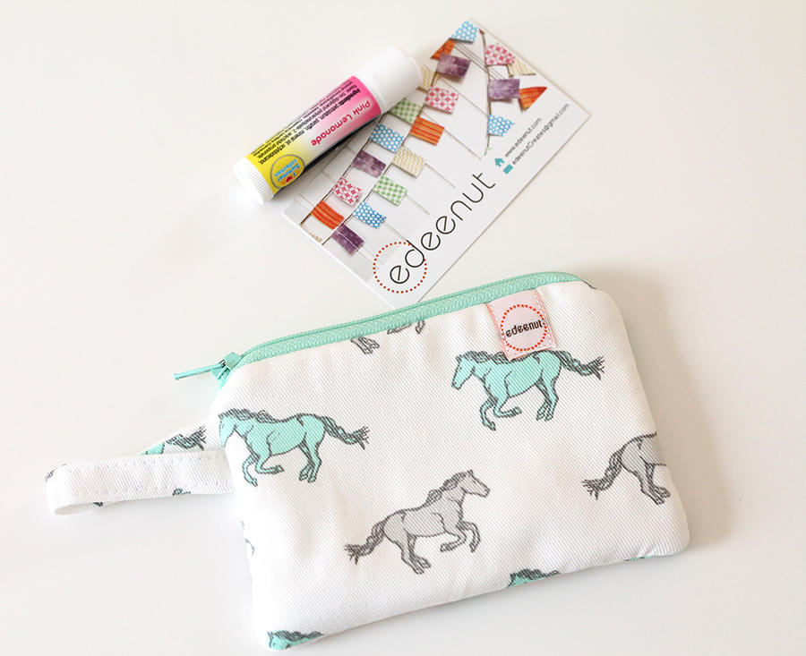 Mini Zipper Pouch, Coin Purse, Edeenut, Green Dots, Change