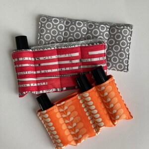 Roller Bottle insert, 4 Pocket, Essential oil insert, Oil Sleeve, Oil bottle pockets, padded oil bag, Essential oil storage, oil travel case