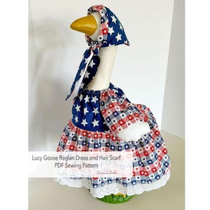 23 "Lucy Goose Kleid und Haarschal, Nähen Digital Pattern, Yard Art. PDF. Mother Porch Goose Kleidung