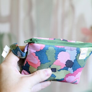 Essential Oil bag, Mini Zipper Pouch, Pink Floral wallet, zipper pouch, change purse, coin purse, edeenut, Essential oil clutch, oil pockets