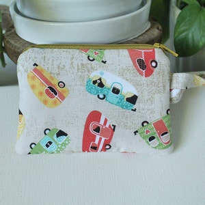 Mini zipper pouch, Vintage Camper, EO bag, Coin purse, makeup bag, Kids Wallet, essential oil bag, bridesmaid gift bag, Kids toy bag,edeenut