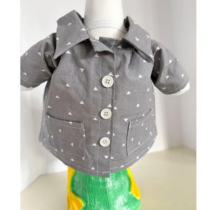 28" Porch Goose Shacket, Sewing Digital Pattern, Yard Art. PDF Tutorial. Fireman, Raincoat, Boy Dress shirt / Jacket