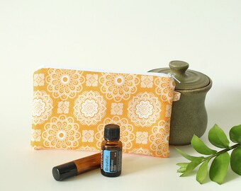 Essential oil bag, WALLET zipper pouch, Orange Sherbet, Pencil case, Cosmetic makeup bag, Essential oil case, roller bottle storage, 15ml