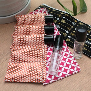 Essential oil insert, 5 pockets, Roller bottle, Oil Sleeve, Oil bottle pockets, padded oil bag, Essential oil storage, oil travel case