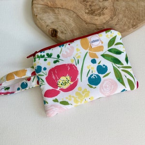 Mini Zipper pouch, Tropical spring, purse organizer, Change purse, wallet, earbud pouch, business card holder edeenut, essential oil holder