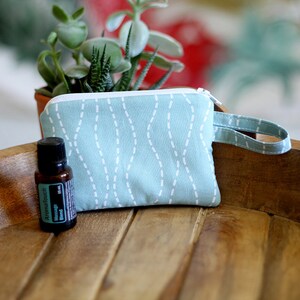 Essential oil bag, Mini Zipper Pouch, Blue bag,Coin purse, pocket wallet, Change purse, earbud case, makeup bag, wallet, Oil Insert, edeenut