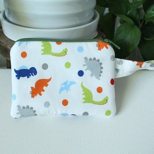 Mini zipper pouch, Dinosaurs, snack bag. Coin purse, makeup bag, Kids Wallet, essential oil bag, edeenut, Kids toy bag, Change Purse, EO bag