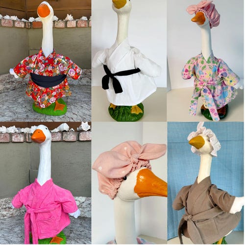 Peignoir et bonnet Porch Goose de 23 po., patron numérique de couture, art du jardin. Tutoriel PDF. peignoir de karaté, kimono