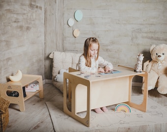 Ensemble de table Independence - Bureau d'activités avec banc réglable et chaise - Ensemble de table Montessori
