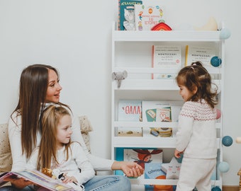 Montessori Kids Bookshelf - Bookcase Furniture for Book Display and Organization - Kids Room Furniture