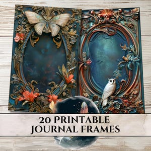 Art nouveau-journaallijsten: 20 ontwerpen met halve pagina's vlinder, uil en duif (pdf, jpg)