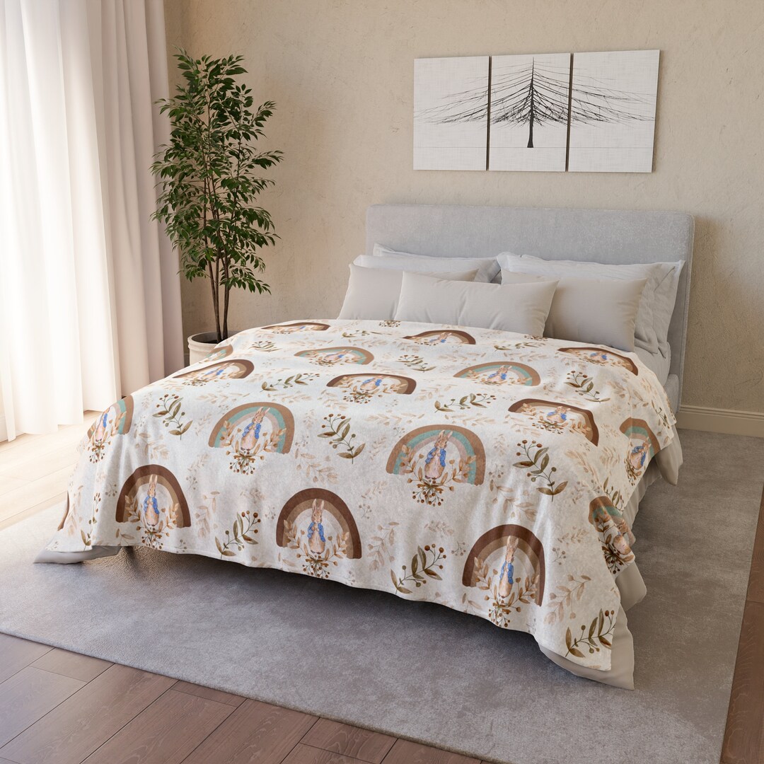 Peter Rabbit Neutral Soft Polyester Blanket, Gender Neutral, Rainbow ...