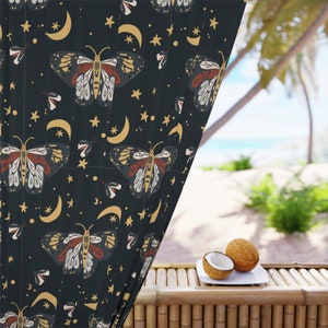 Celestial Window Curtain, alternative curtains, goth core, moody dark interiors (1 Piece)
