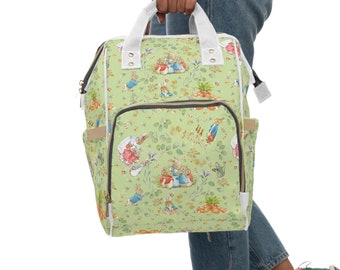 Peter Rabbit Green Multifunctional Diaper Backpack nappy bag baby changing