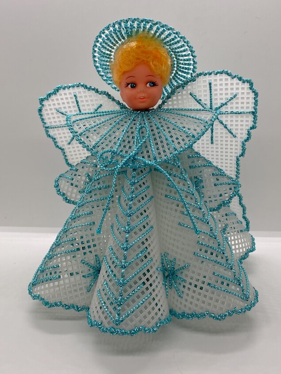 ヴィンテージハンドメイドニードルポイントプラスチックキャンバス