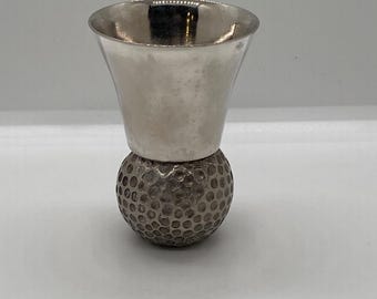 Vintage Silverplate Golf Ball Shot Glass 3" Height