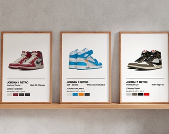 3 piece wall art of Hypebeast decor, Jordan 1 shoes perfect for a gift for men, Set of 3 prints of Hypebeast, digital print by AirPrintables