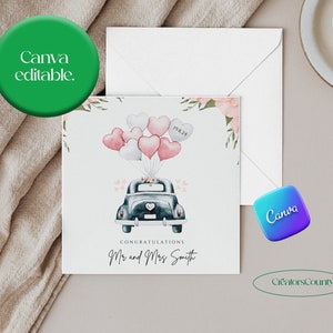 Personalized Congratulatory Wedding Card Template, Newly Weds Card Printable, Wedding Card Template, Wedding Greeting Cards.