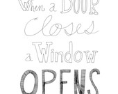 Items Similar To When A Door Closes A Window Opens 8x10