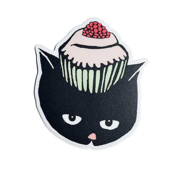 Cat Cupcake vinyl sticker