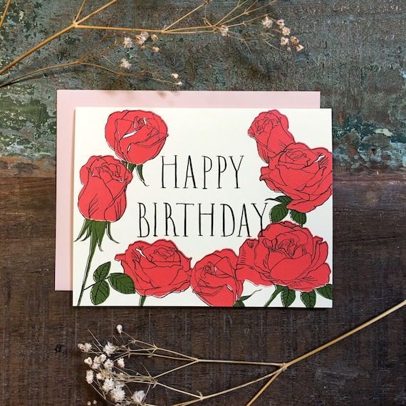 Roses birthday greeting card