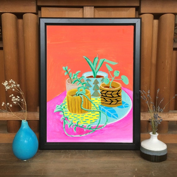 Plants on Plate | Botanical Print | 11x14 print unframed