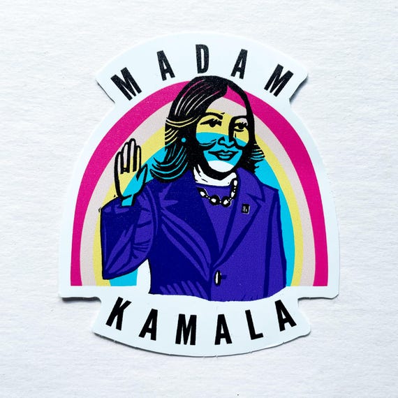 Kamala Harris vinyl sticker | sticker for water bottle | laptop sticker | phone case sticker | political gift