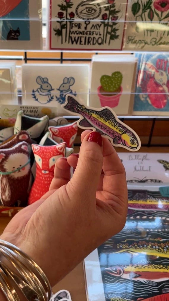 Rainbow Trout vinyl sticker