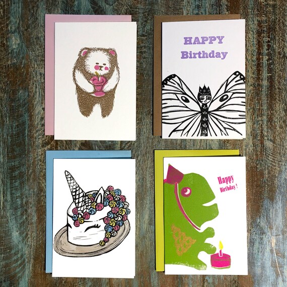 Birthday Card Set of 4