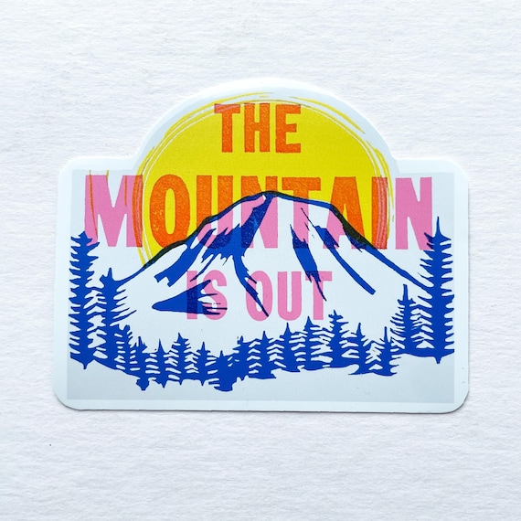 Mountain is Out vinyl sticker | sticker for water bottle | laptop sticker | phone case sticker | gift for hiker