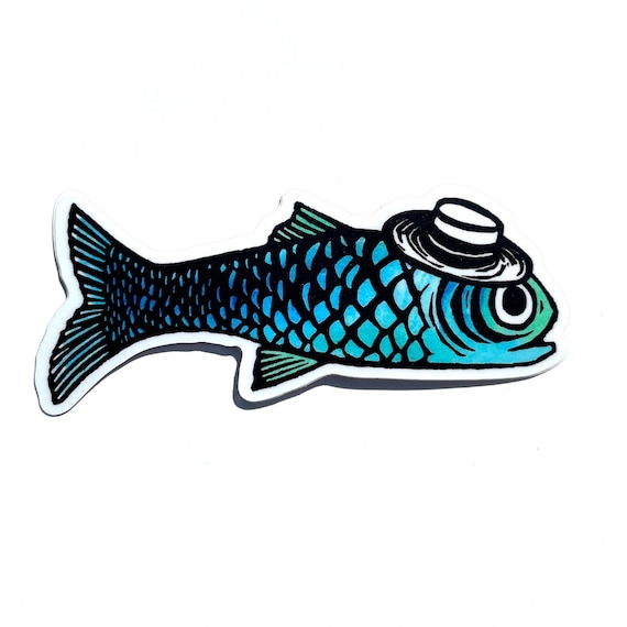 Sardine With Hat vinyl sticker