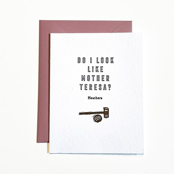 Heathers letterpress linocut card