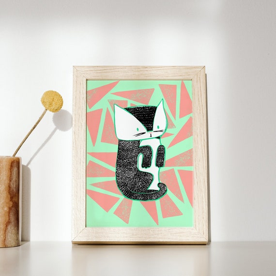 Kitty Print | Cute Cat Art | 11x14 print unframed