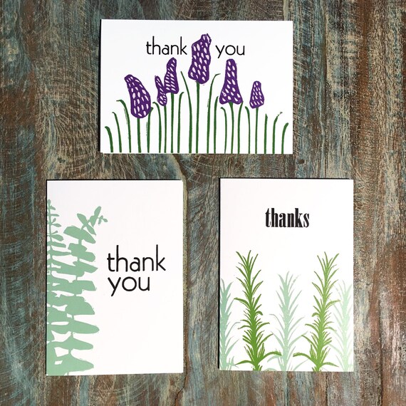 Thank You botanical card set of 6